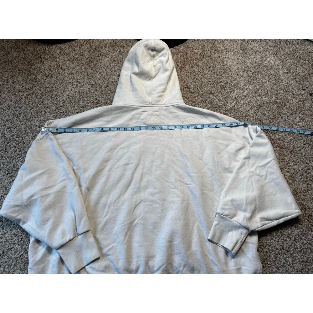 American Eagle Women's Seriously Huggable Oversized Cream Fleece Hoodie Size L - Picture 6 of 12